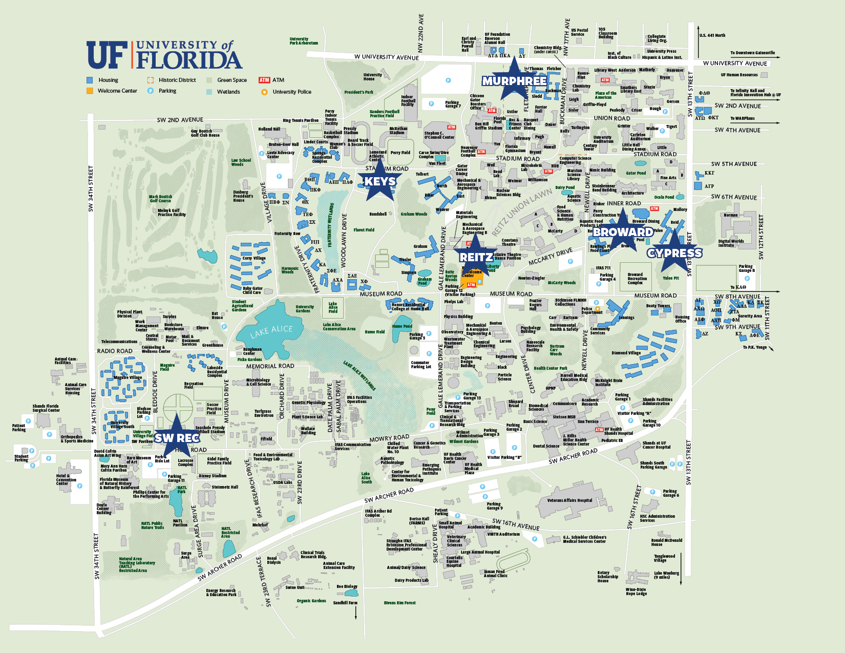 Fall 2020 Polling Locations Map | Student Government with regard to University of Florida on a Map