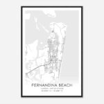 Fernandina Beach Florida Map Poster, Modern Home Decor Wall Art Print    Custom Maps & Posters Within Map Of Fernandina Beach Florida