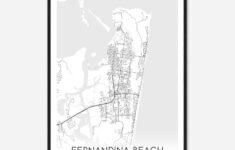 Fernandina Beach Florida Map Poster, Modern Home Decor Wall Art Print -  Custom Maps &amp; Posters within Map of Fernandina Beach Florida