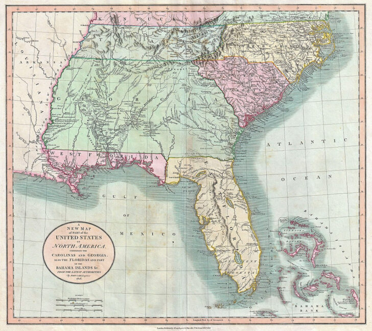 Map of Florida and Georgia Border