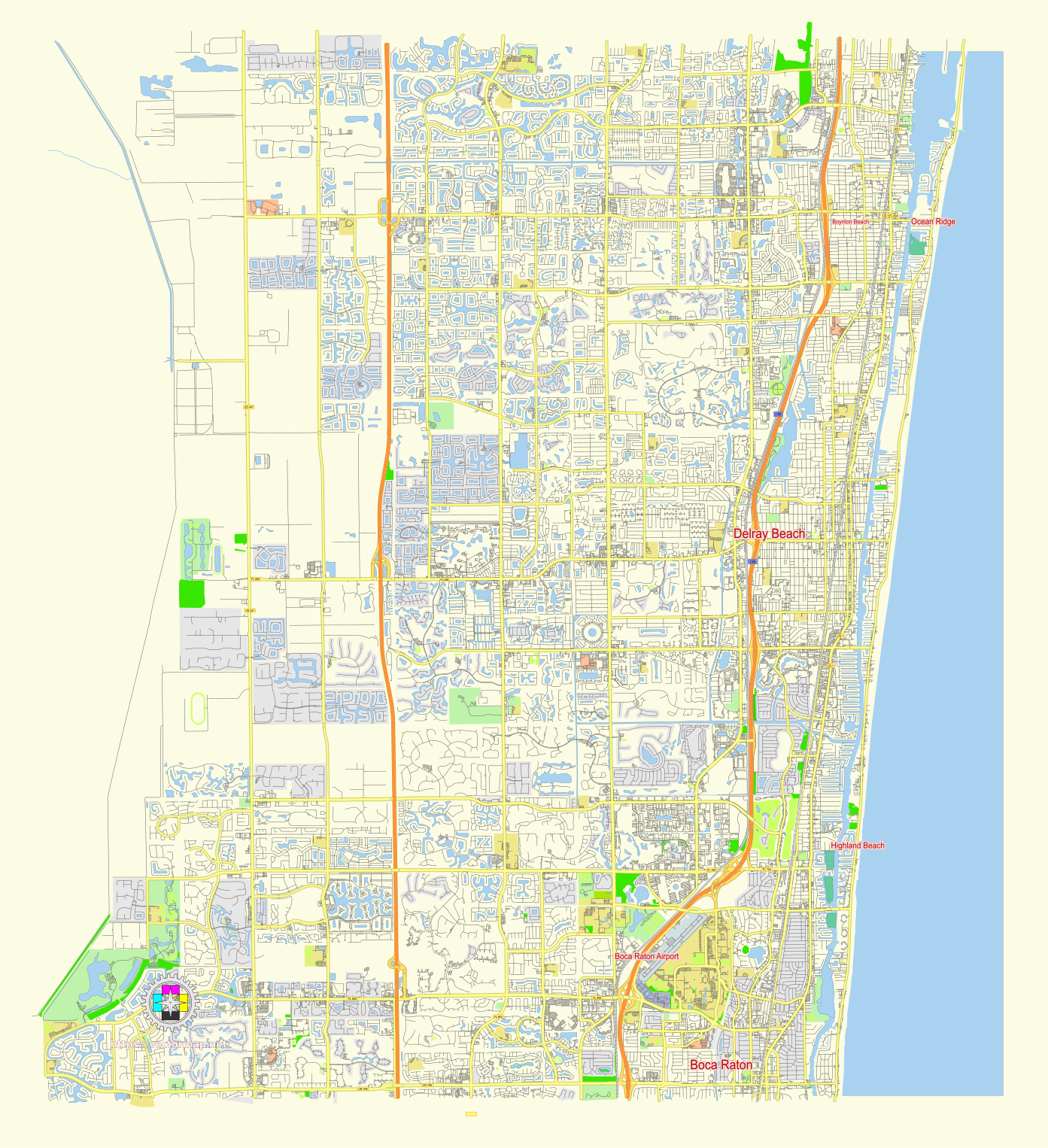 File:delray Beach Florida Us Street Map.svg - Wikimedia Commons with Delray Beach on Map of Florida