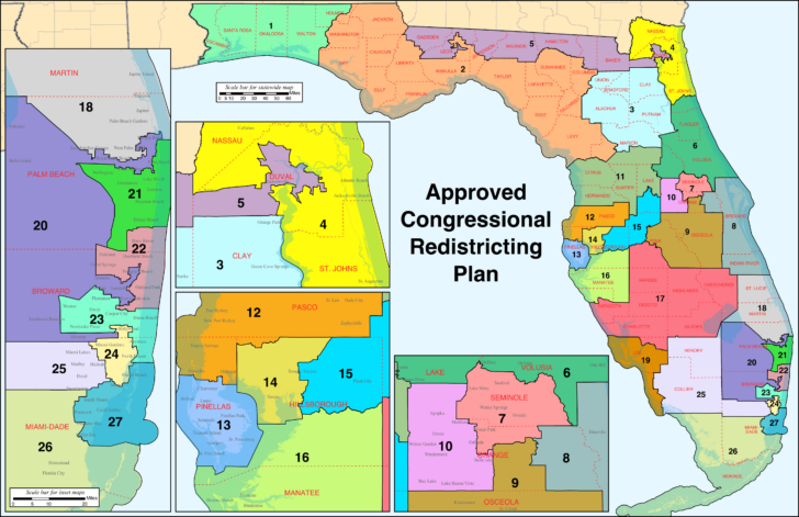 Map of Congressional Districts in Florida