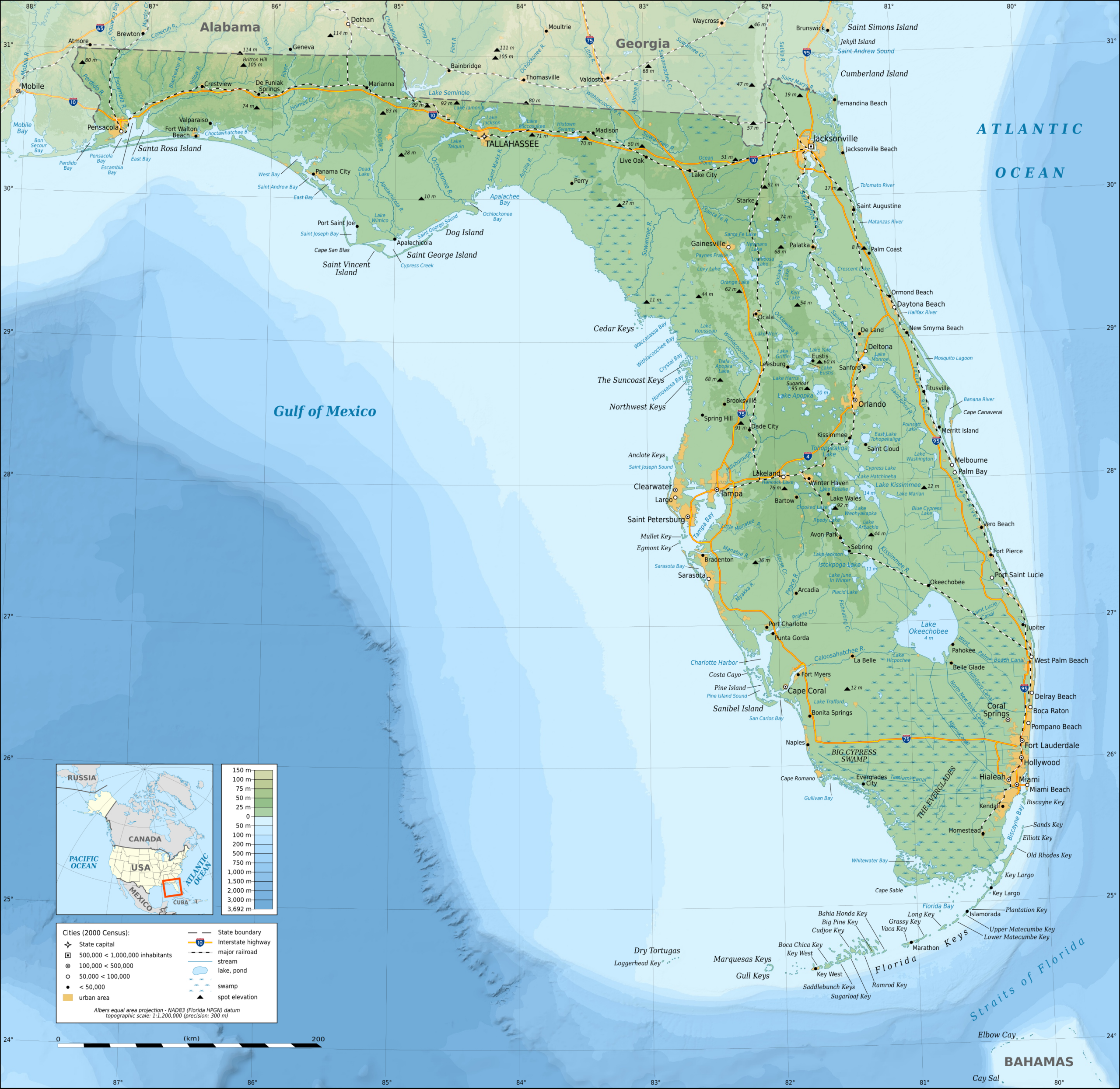 File:florida Topographic Map-En.svg - Wikipedia in State Of Florida Elevation Map