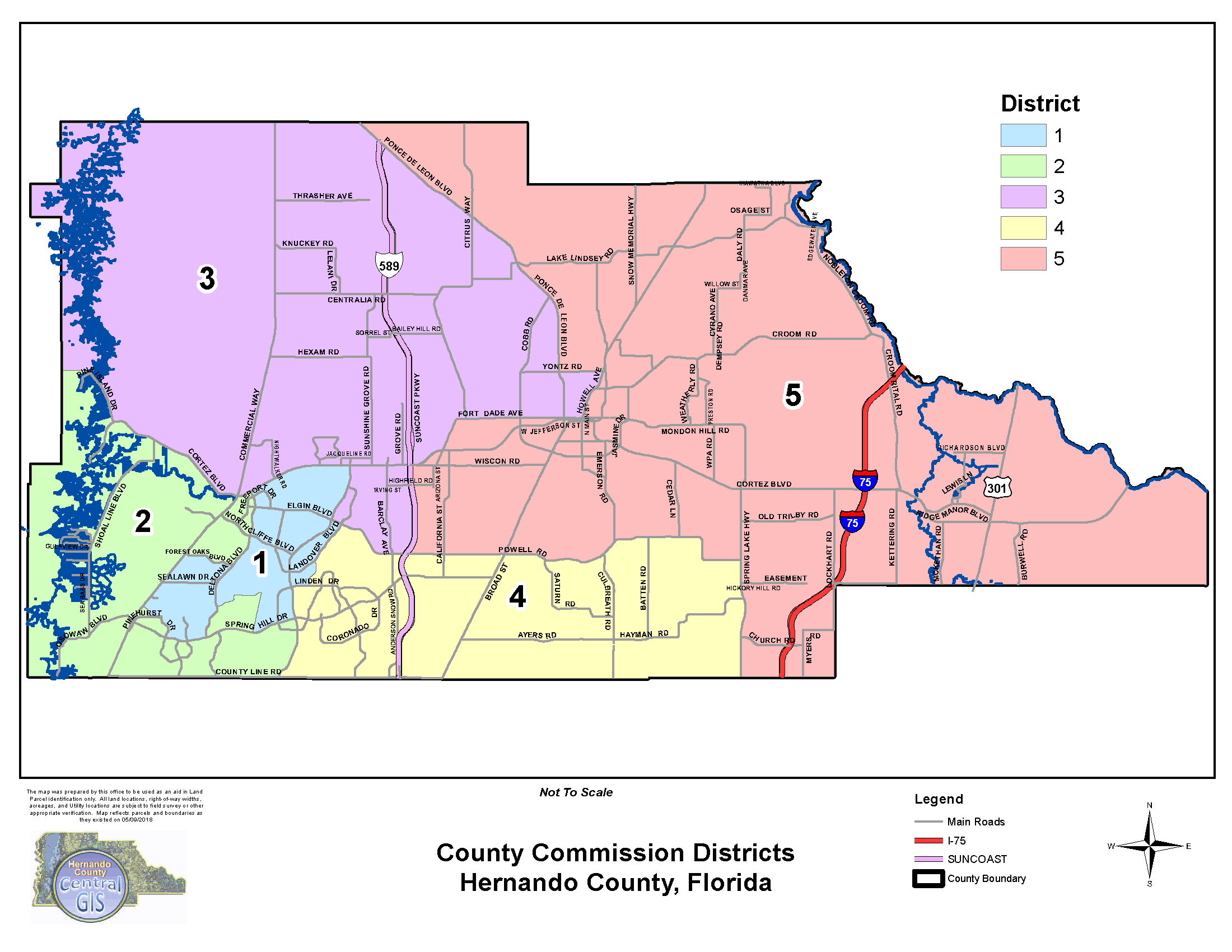 File:hernando County Commission Districts - Wikimedia Commons regarding Map Of Hernando County Florida