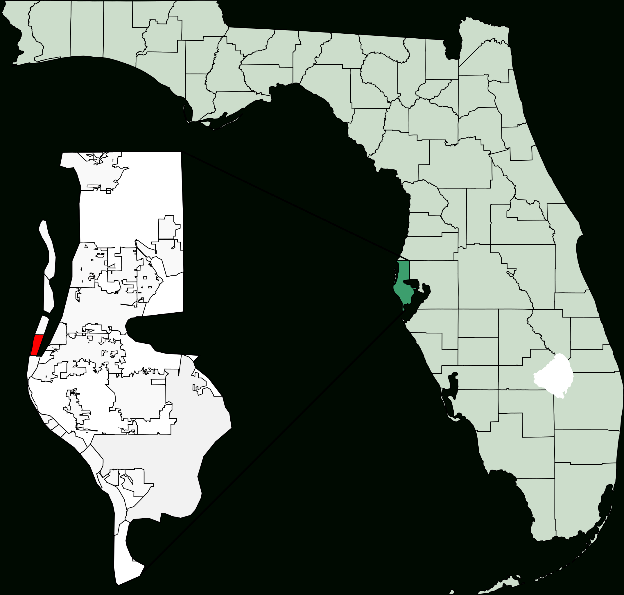 File:map Of Florida Highlighting Belleair Beach.svg - Wikimedia intended for Map Of Belleair Beach Florida