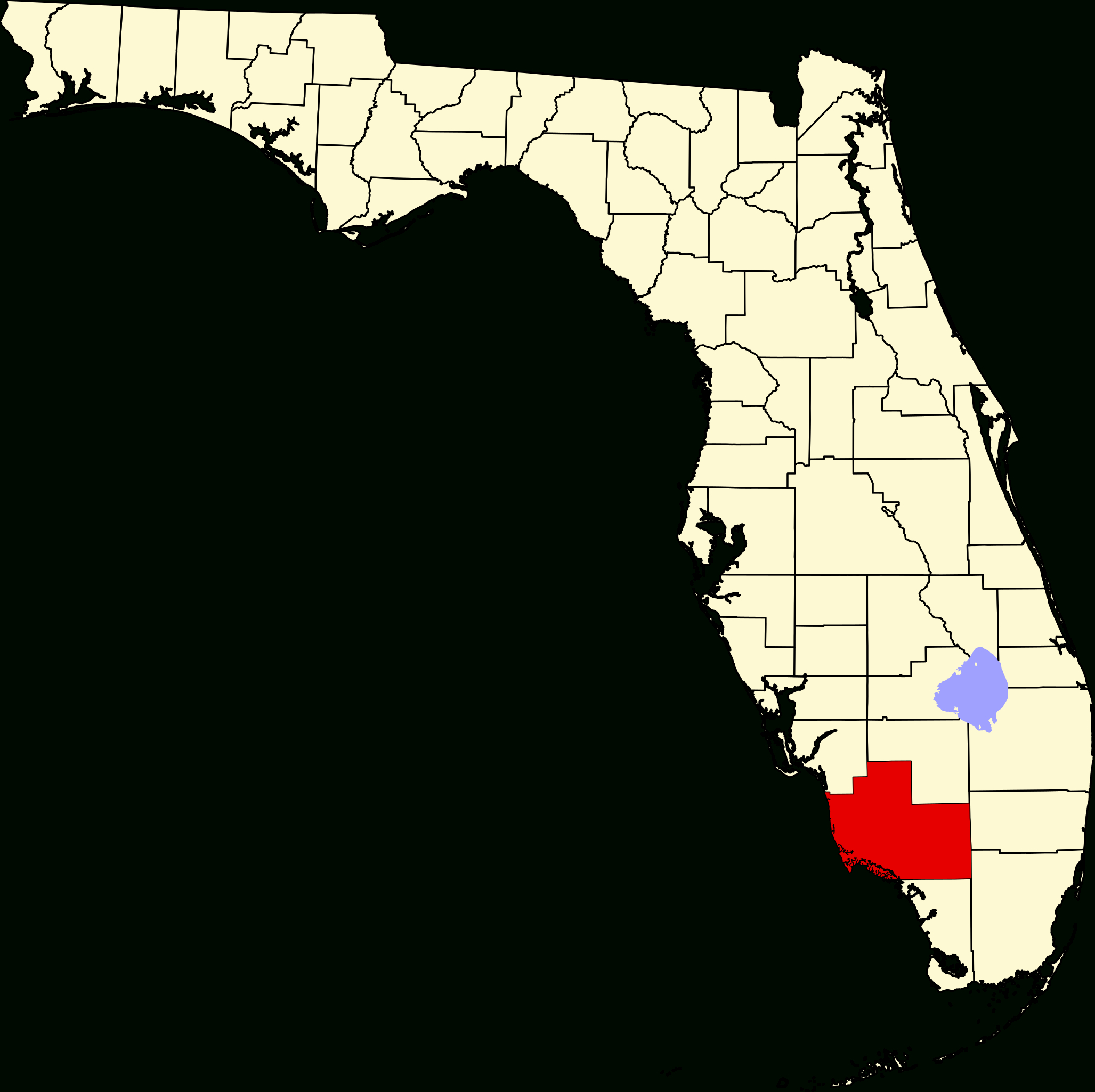 File:map Of Florida Highlighting Collier County.svg - Wikipedia throughout Map of Florida Including Naples