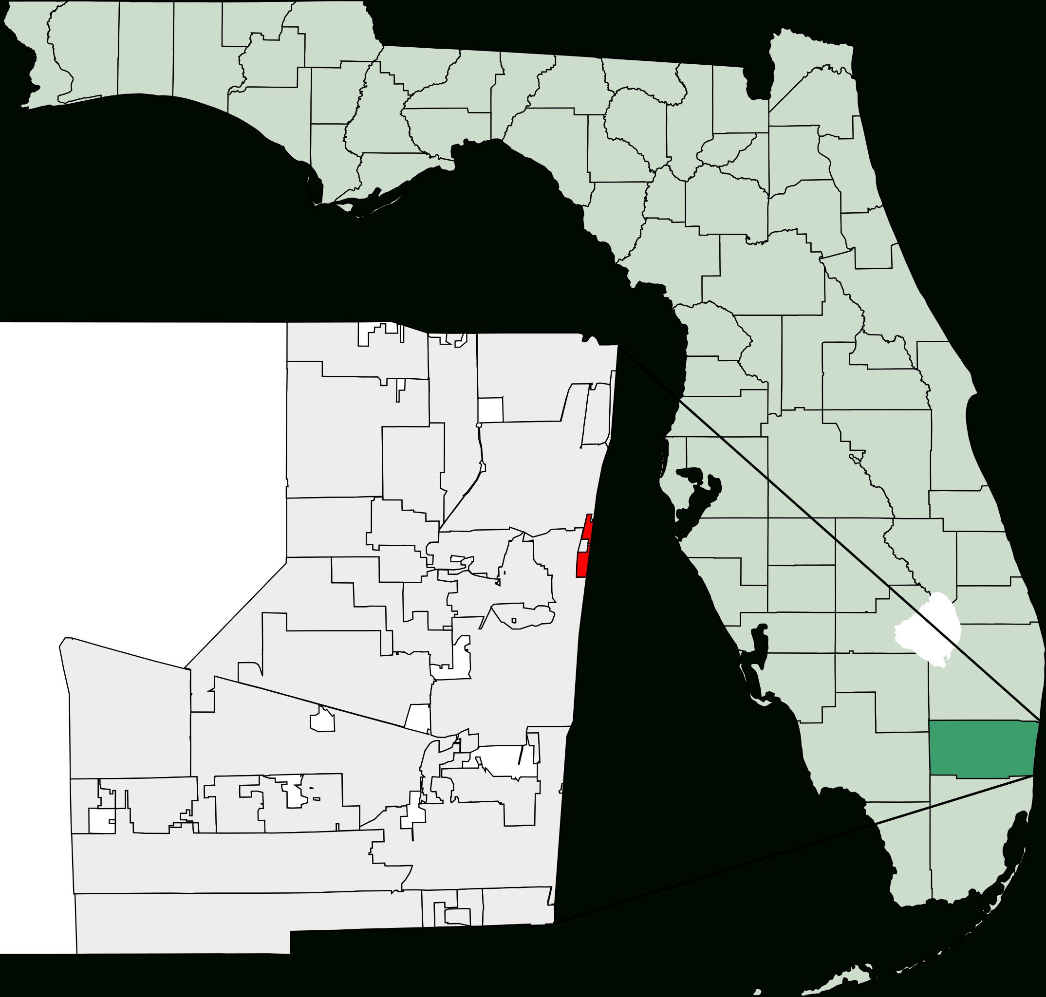 File:map Of Florida Highlighting Lauderdale-By-The-Sea.svg with Map of Lauderdale By the Sea Florida