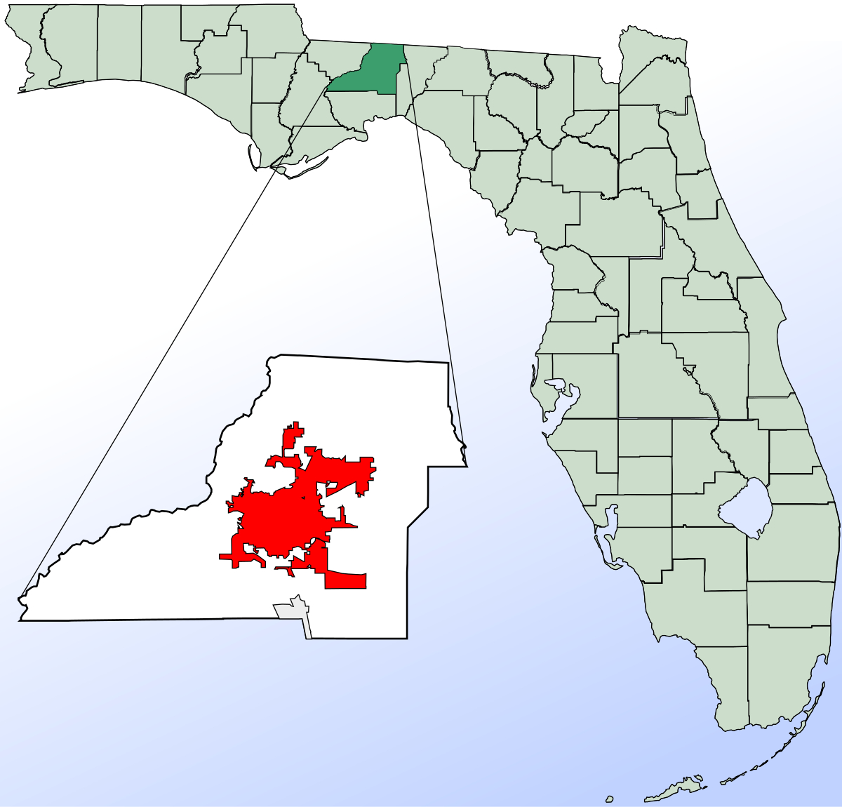 File:map Of Florida Highlighting Tallahassee.svg - Wikimedia Commons within Map Of Florida With Tallahassee