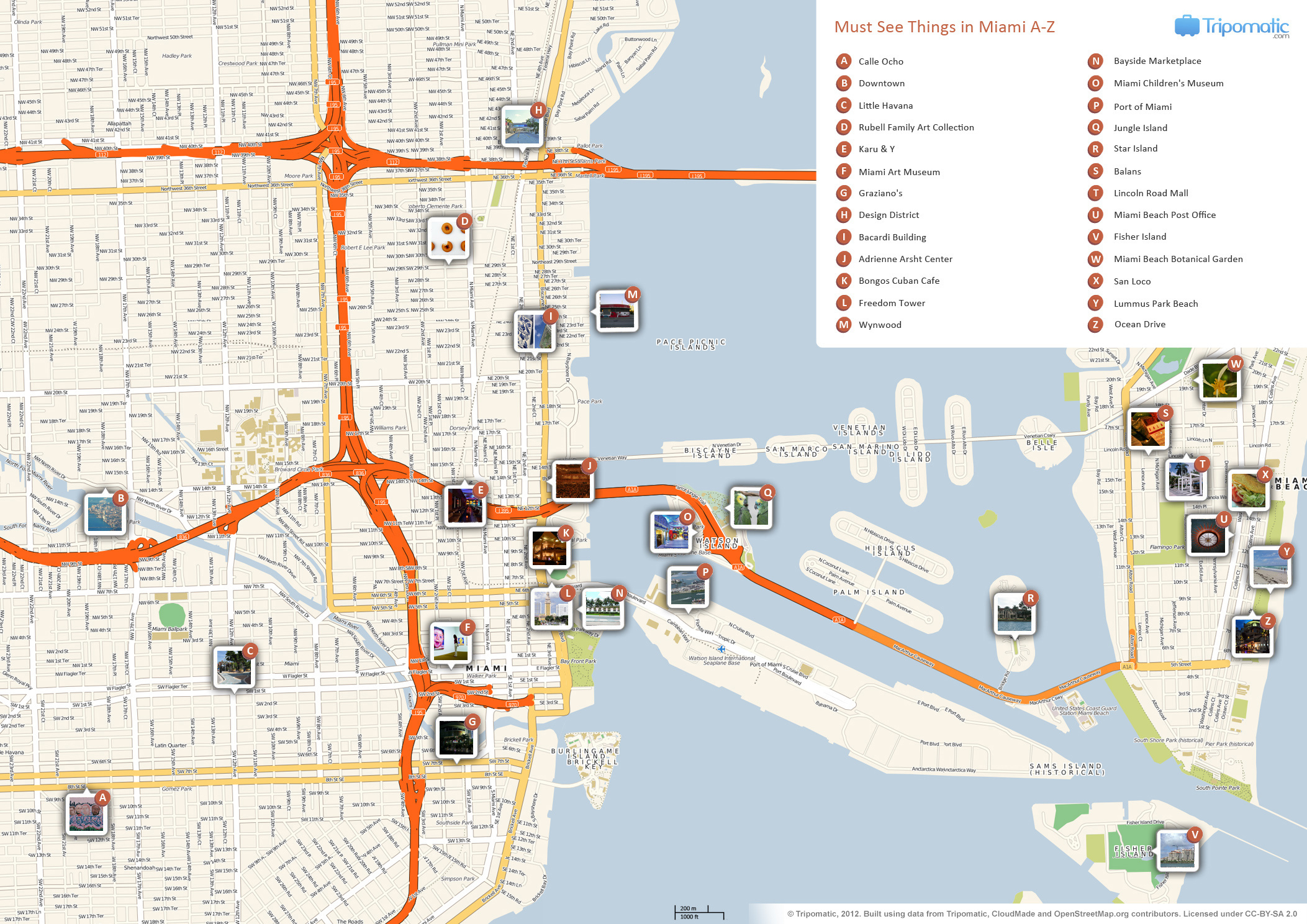 File:miami Printable Tourist Attractions Map - Wikimedia Commons with Tourist Map Of Miami Florida