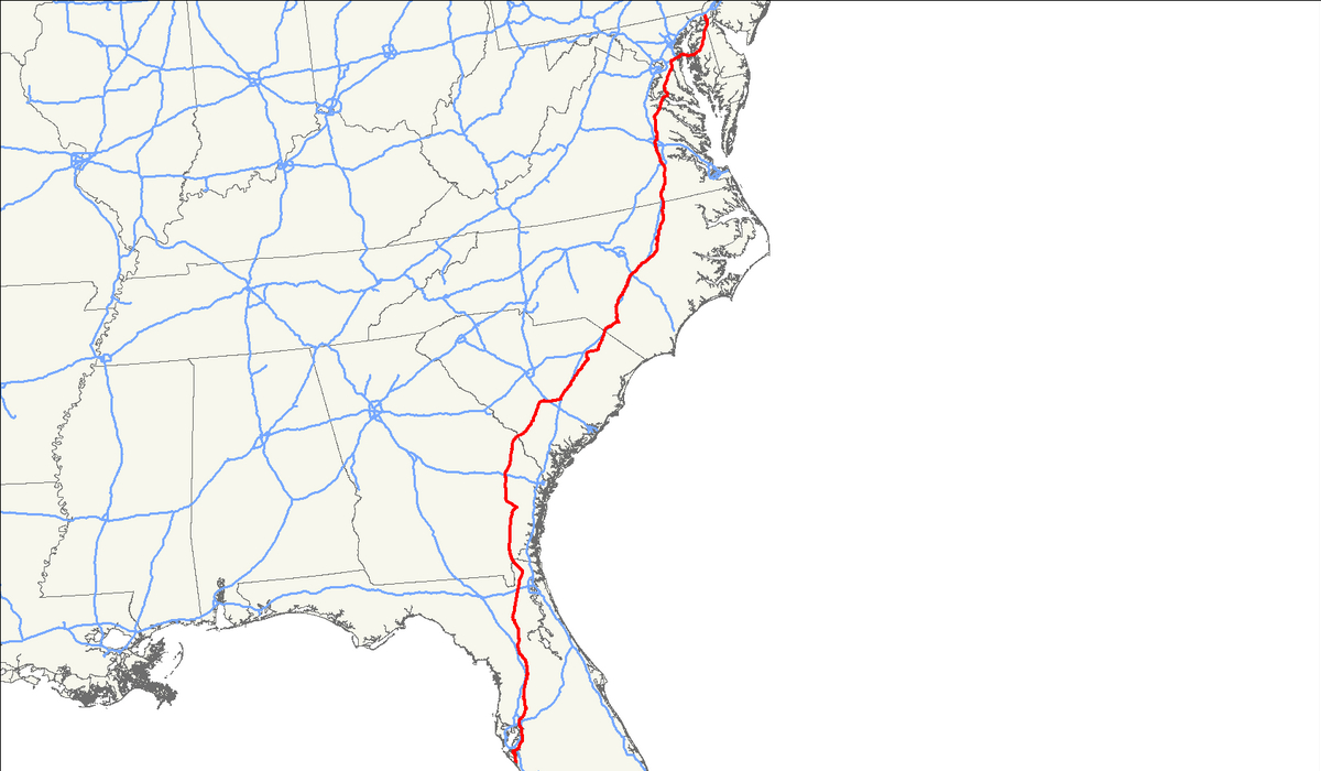 File:us 301 Map - Wikimedia Commons with regard to Map of Route 301 in Florida