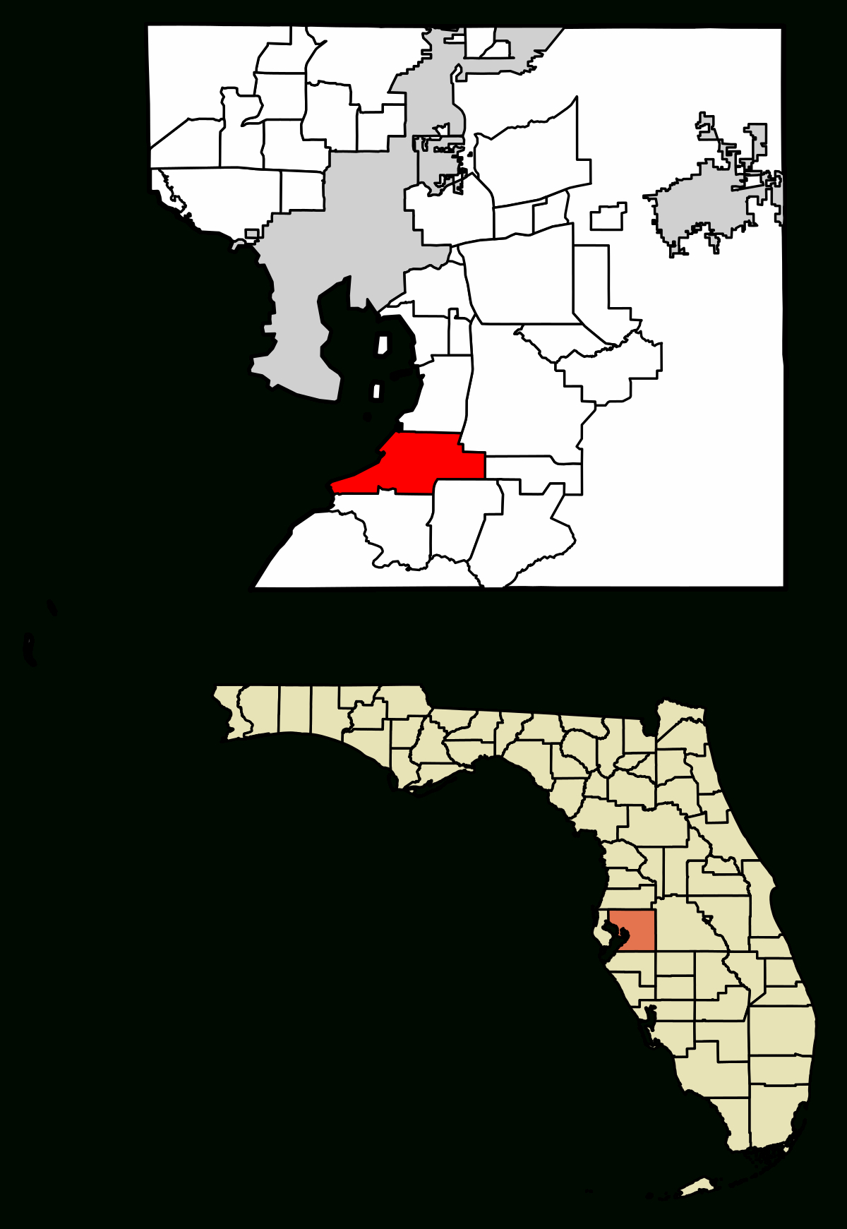 Fitxer:hillsborough County Florida Incorporated And Unincorporated with Map Of Florida Apollo Beach