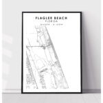 Flagler Beach City Map Print | Flagler Beach Florida Map Print Throughout Map Of Florida Flagler Beach
