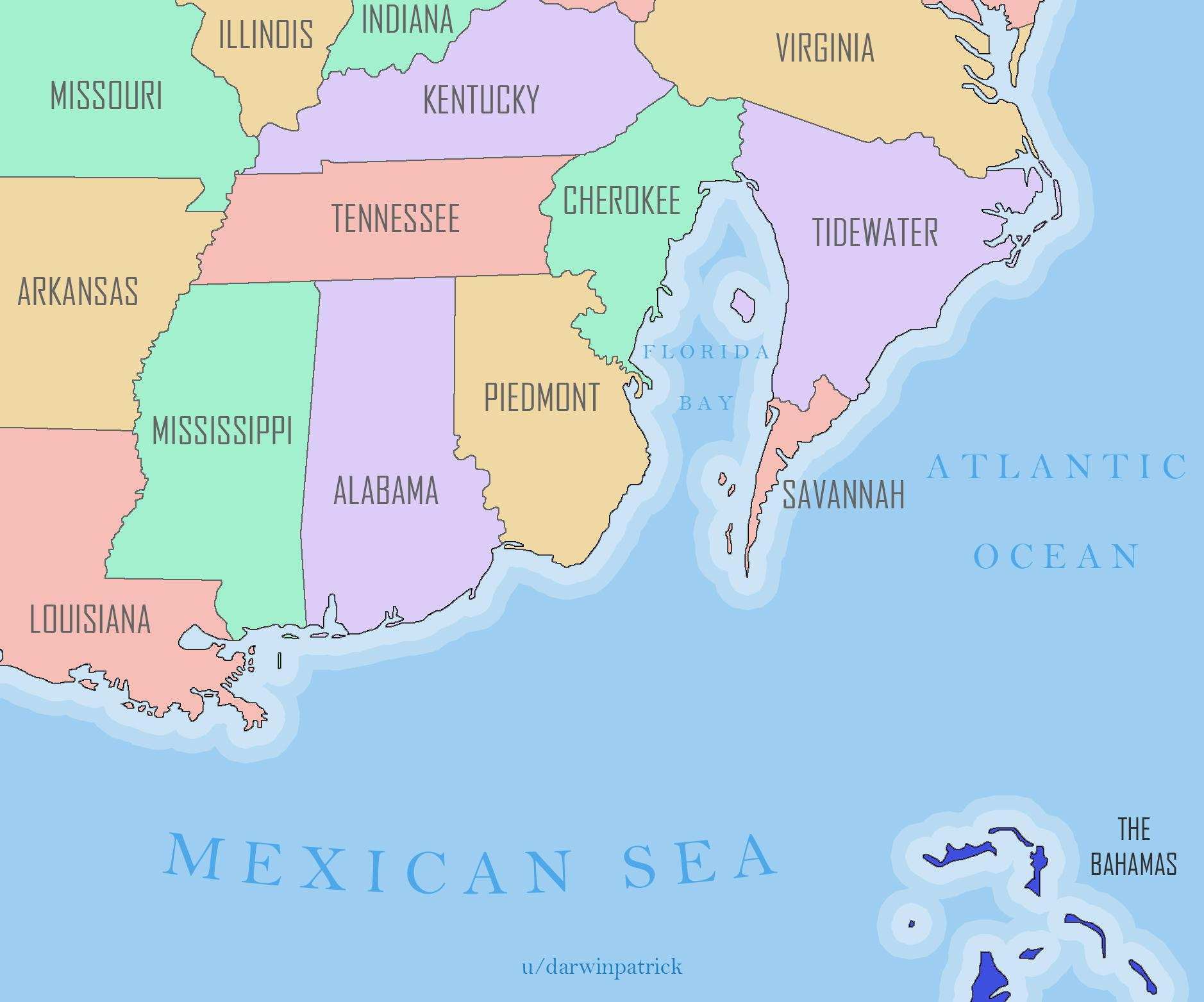 Florida Bay, And Surrounding States : R/Imaginarymaps with regard to Map of States Surrounding Florida