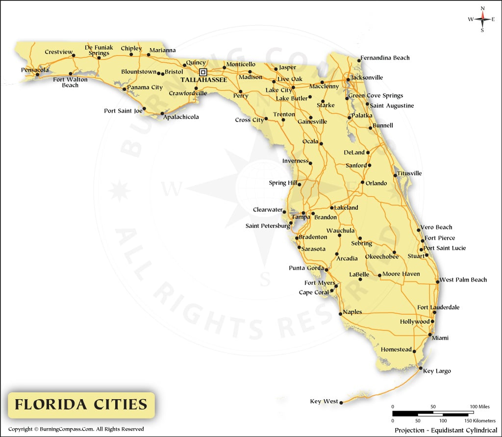 Florida Cities Map, Florida State Map With Cities intended for Map Of Southwest Florida Cities
