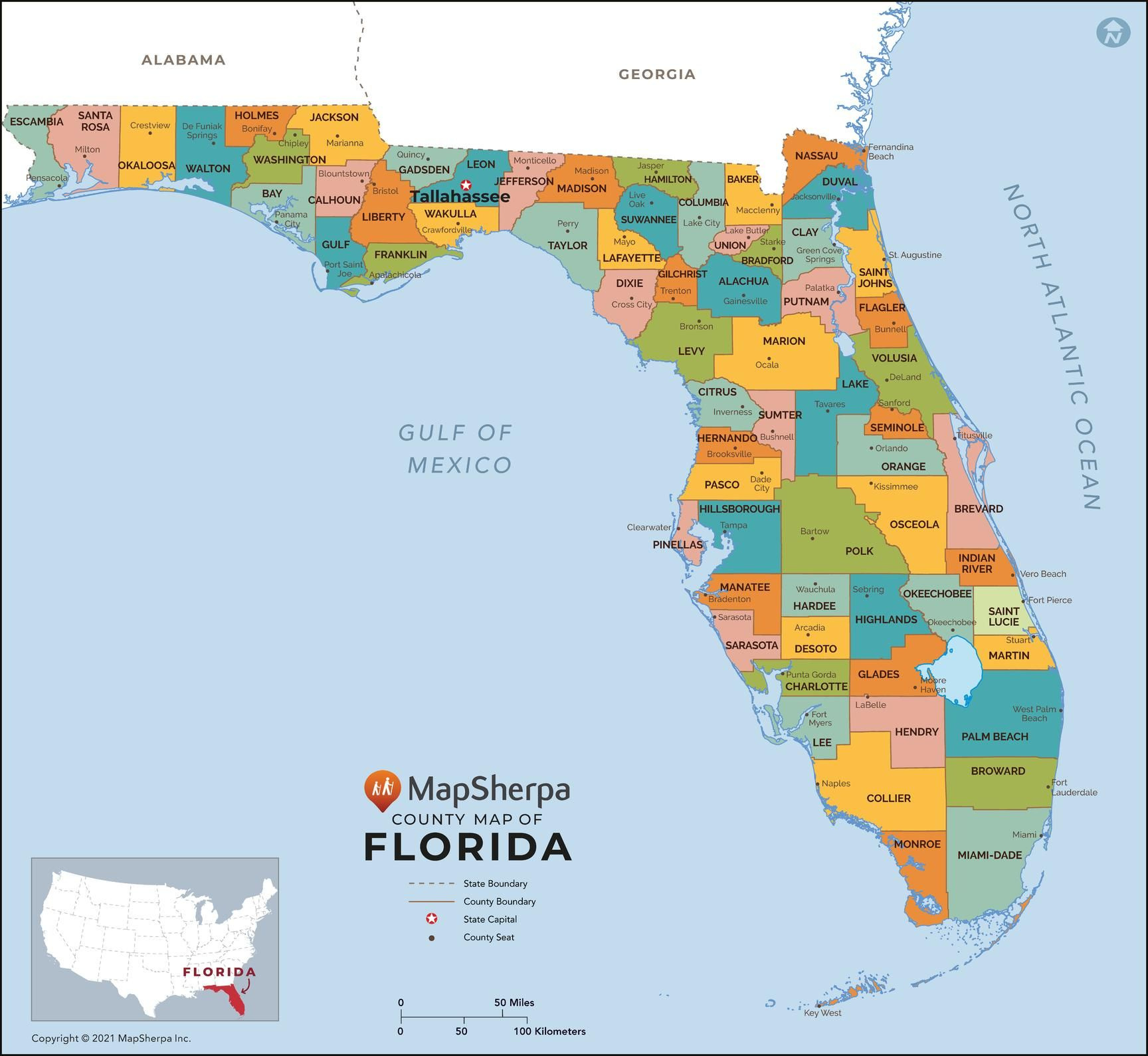 Florida Counties Map - Standard | Stanfords throughout Map of All Counties in Florida