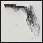 Florida Elevation Map, Wandkunst Topographischer Druck Throughout State Of Florida Elevation Map