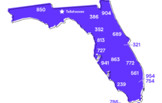 Florida (Fl) Phone Numbers: Area Codes 407, 786, 904, 813, 561 intended for Area Codes of Florida on a Map
