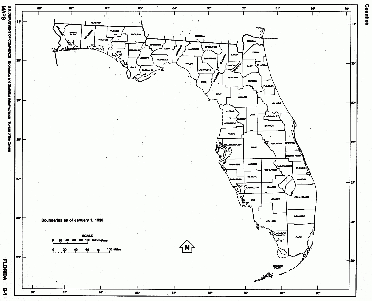 Florida Free Map throughout Free Map of Florida State