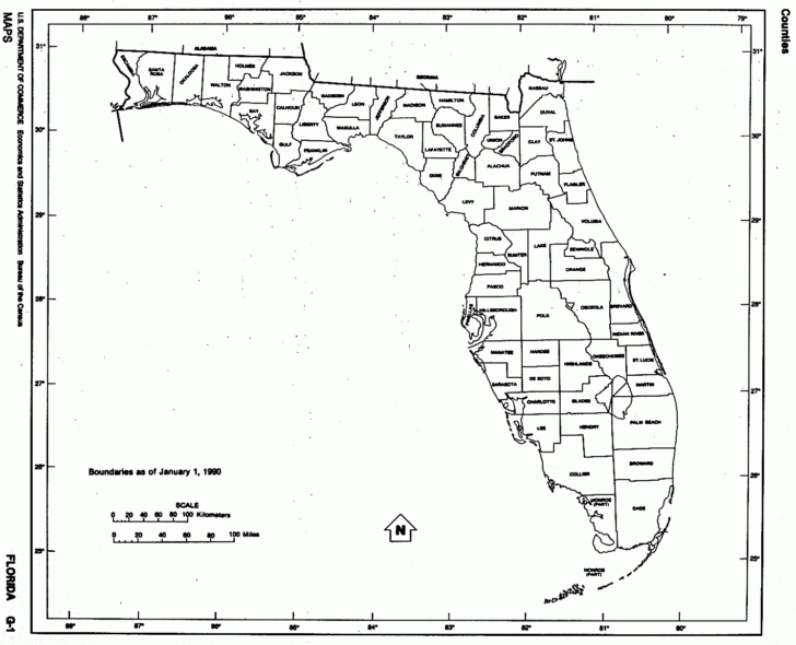 Map of Florida Printable Free