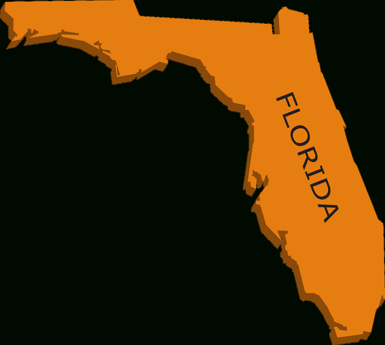 Florida - Free Vector Clipart Images On Creazilla for Map Of Florida Clip Art
