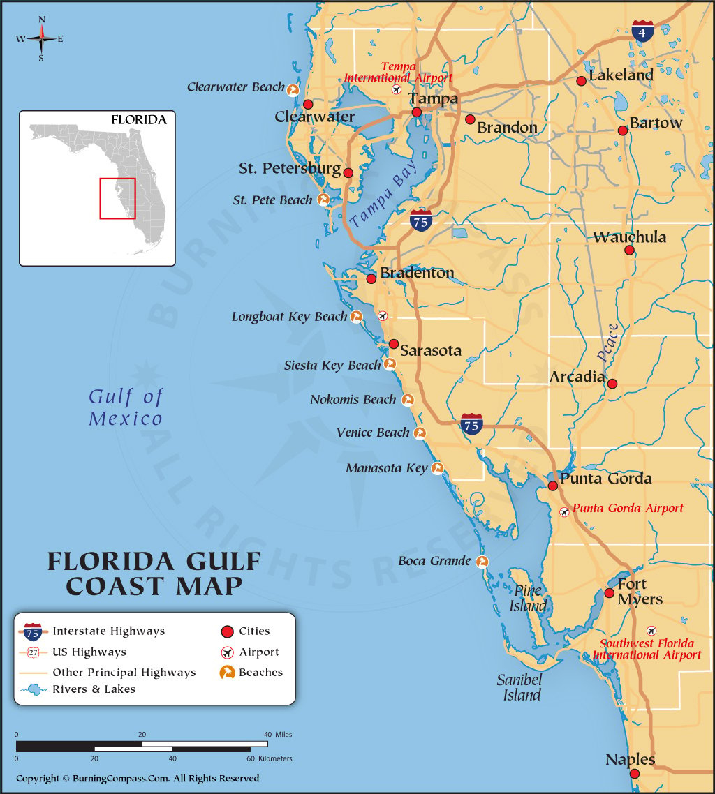 Florida Gulf Coast Map, Map Of Florida Gulf Coast pertaining to Map of Gulf Coast Florida Cities