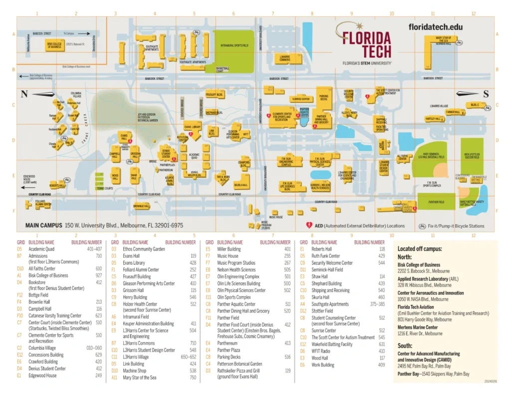 Florida Institute Of Technology Campus Map - All Maps within Florida Institute Of Technology Map