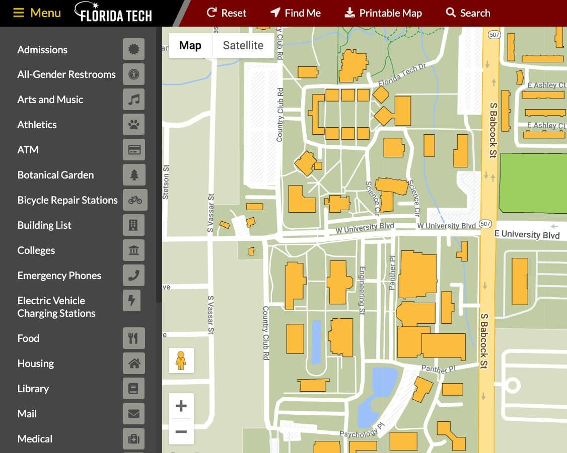 Florida Institute Of Technology | Case Studies | Concept3D with regard to Florida Institute of Technology Map