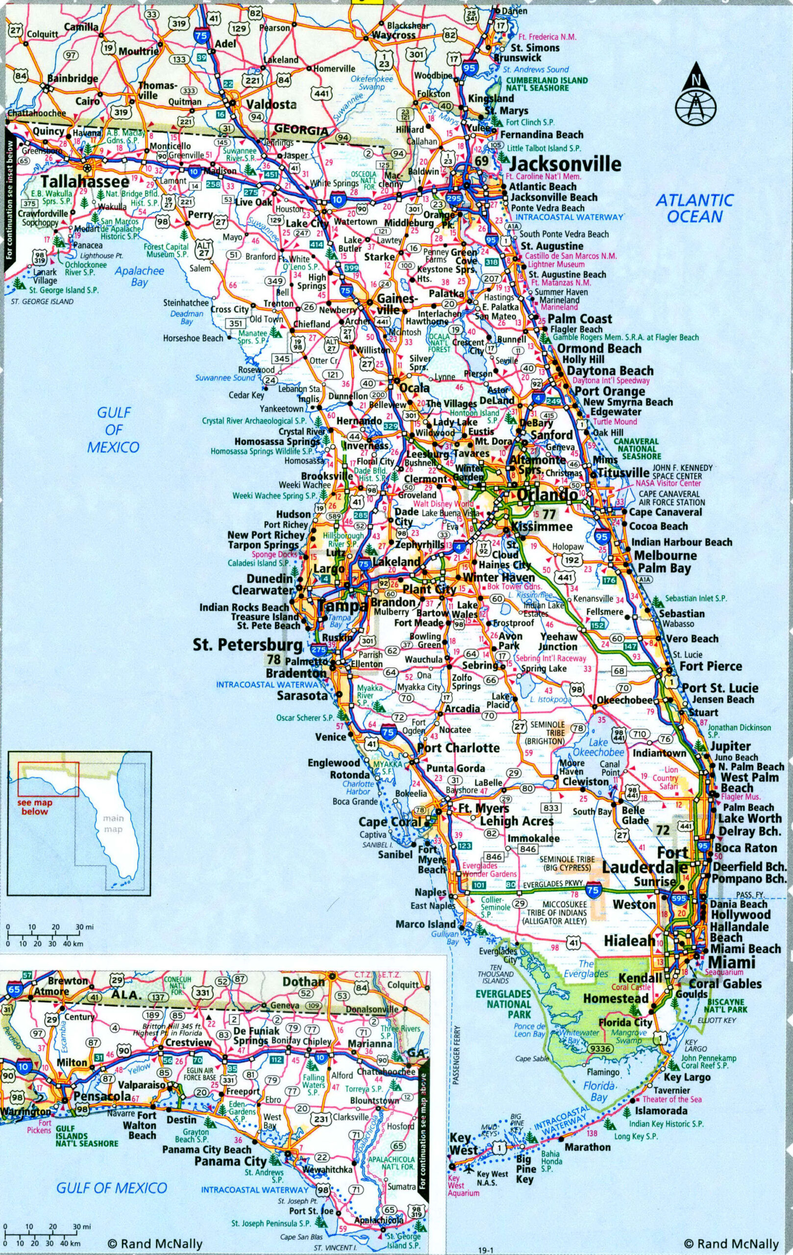 Florida Interstate Highways Map I-4 I-10 I-75 I-95 Road State Free with regard to Map Of I 10 In Florida