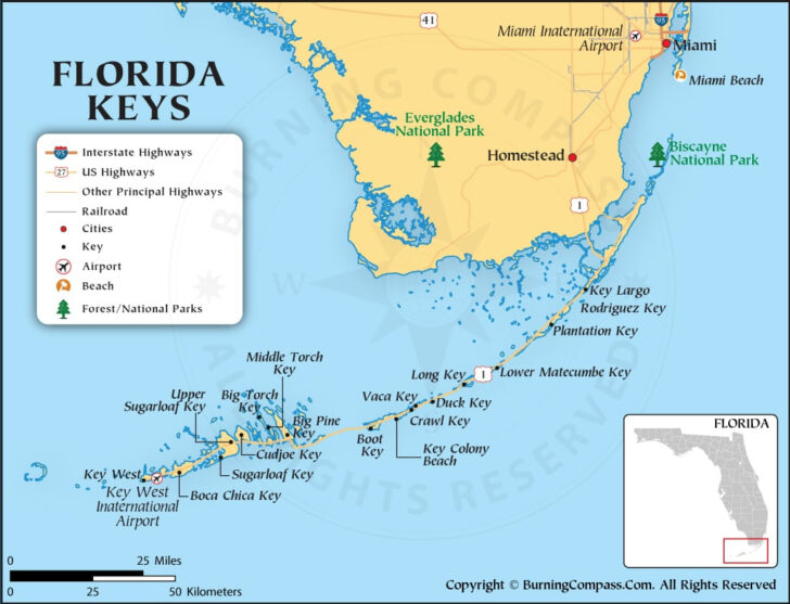 Map of Florida Keys Beaches