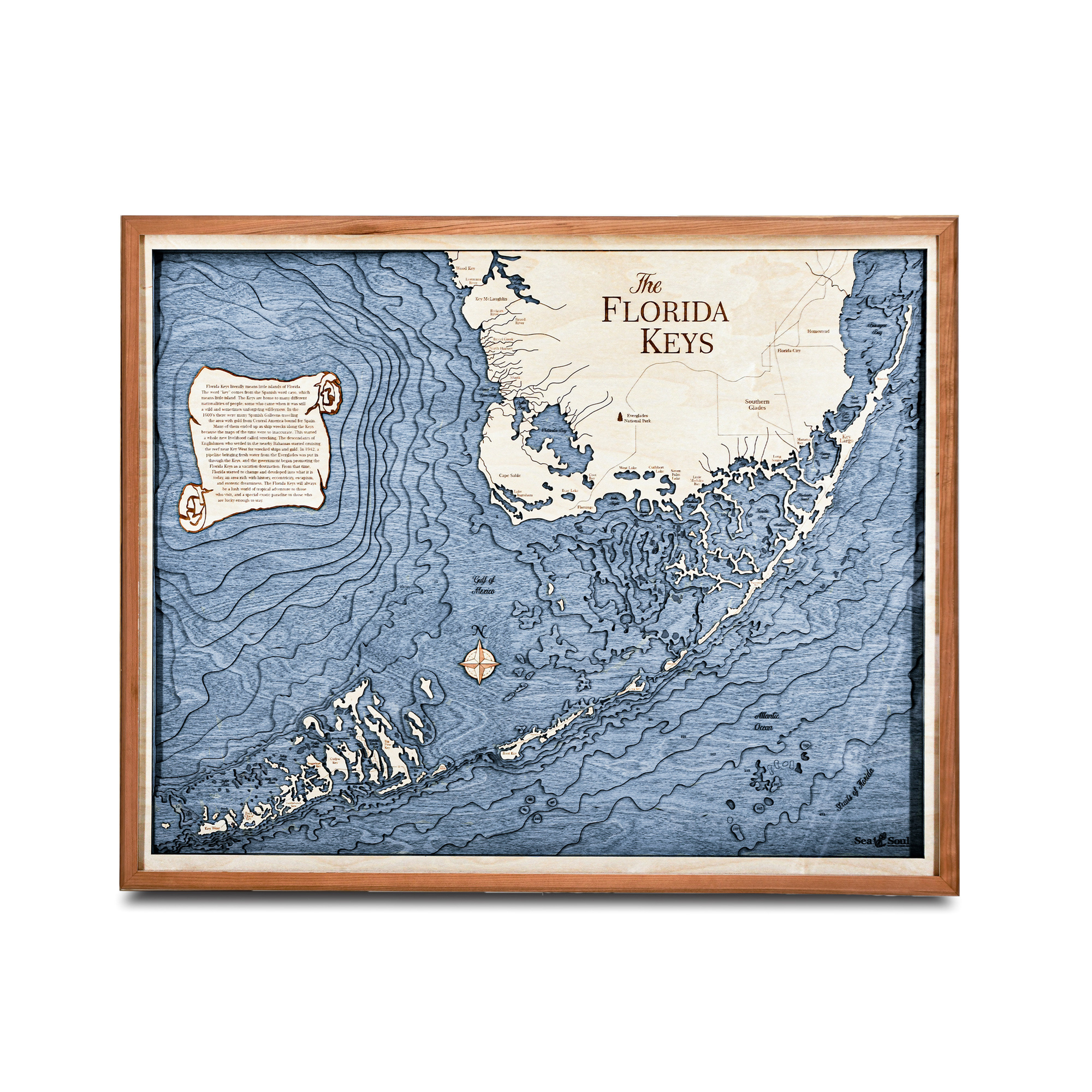 Florida Keys Nautical Map Wall Art - Sea And Soul Charts pertaining to Nautical Map Of Florida Keys