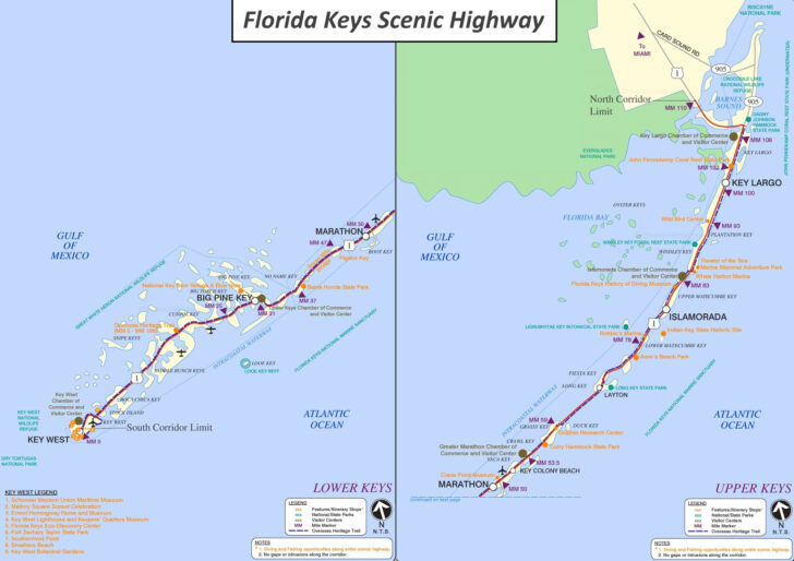 Large Map of Florida Keys