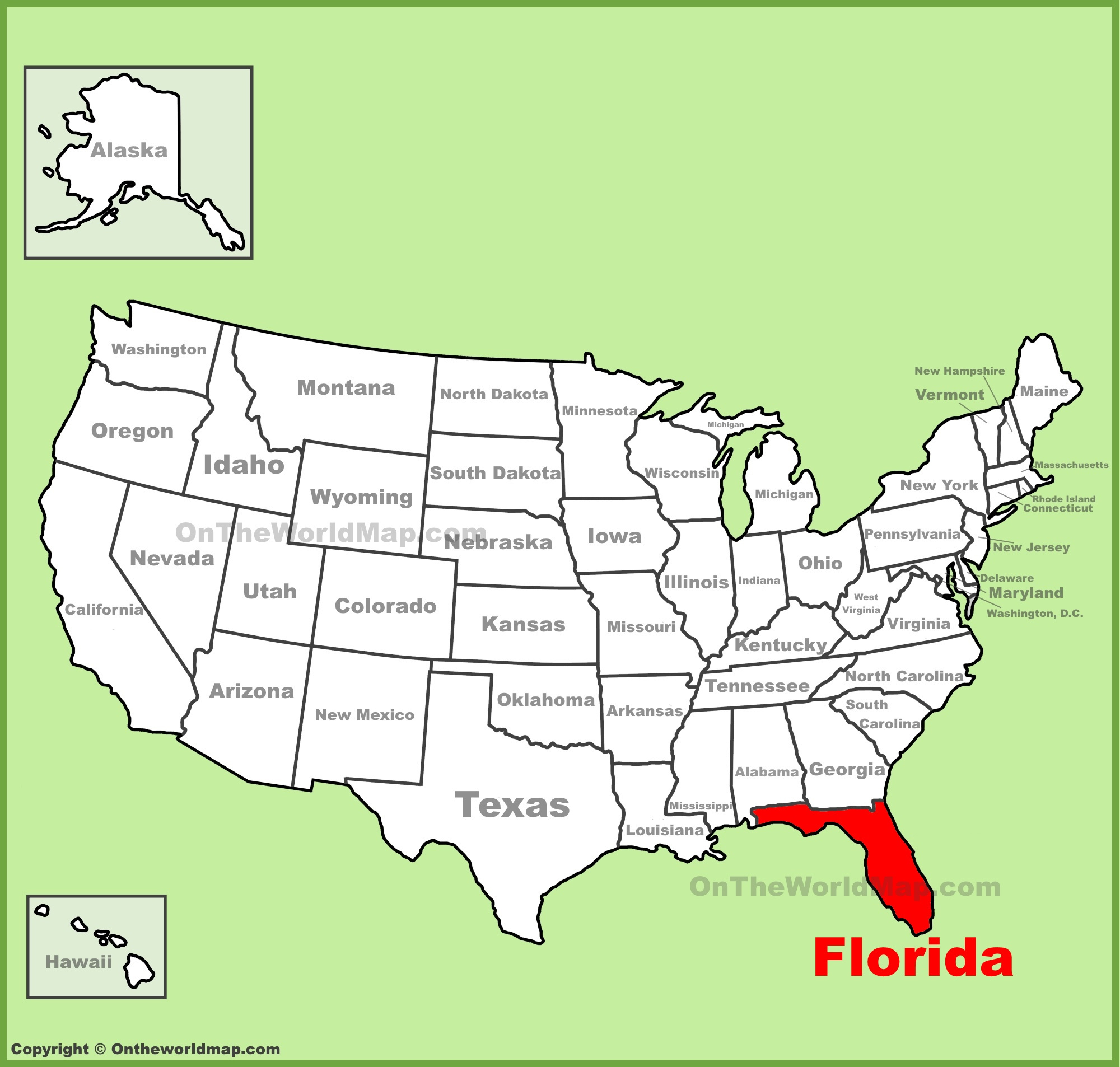 Florida Location On The U.s. Map - Ontheworldmap with regard to Florida On Map Of America