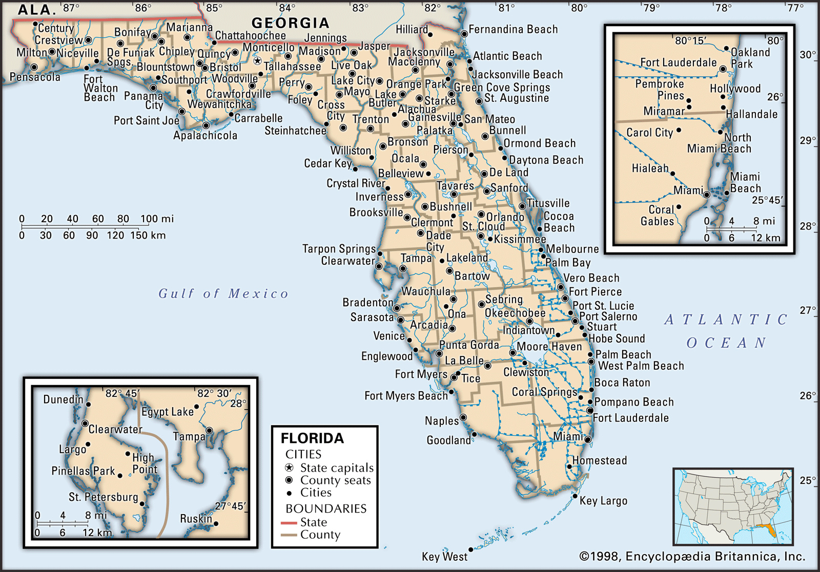 Florida | Map, Population, History, &amp;amp; Facts | Britannica within State Of Florida On A Map