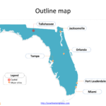Florida Map Powerpoint Templates   Free Powerpoint Template With Map Of Florida With Major Cities
