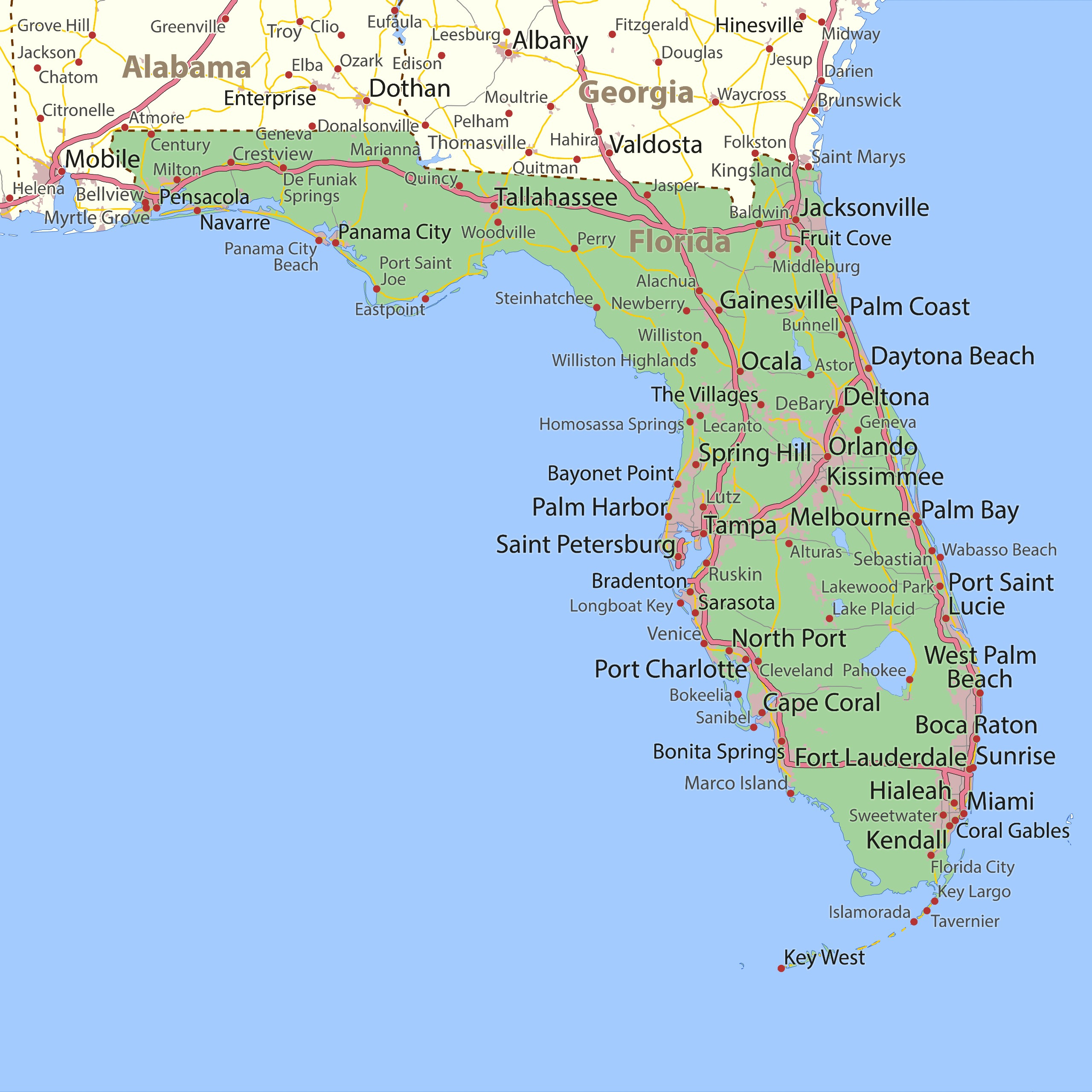 Florida Map With Cities | Mappr with regard to Map Of All The Cities In Florida