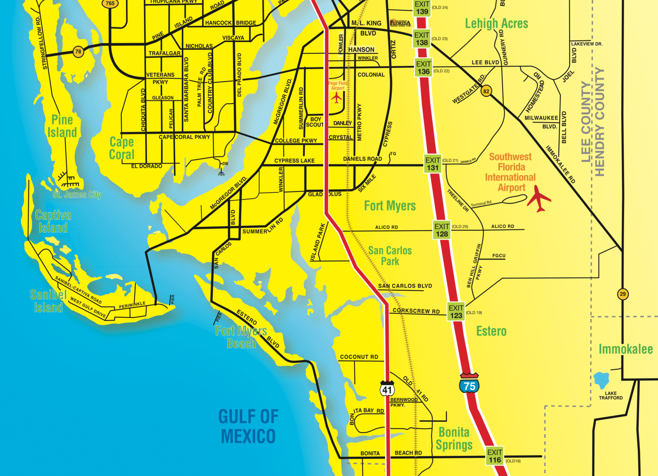 Florida Maps - Southwest Florida Travel throughout Fort Myers on Map of Florida