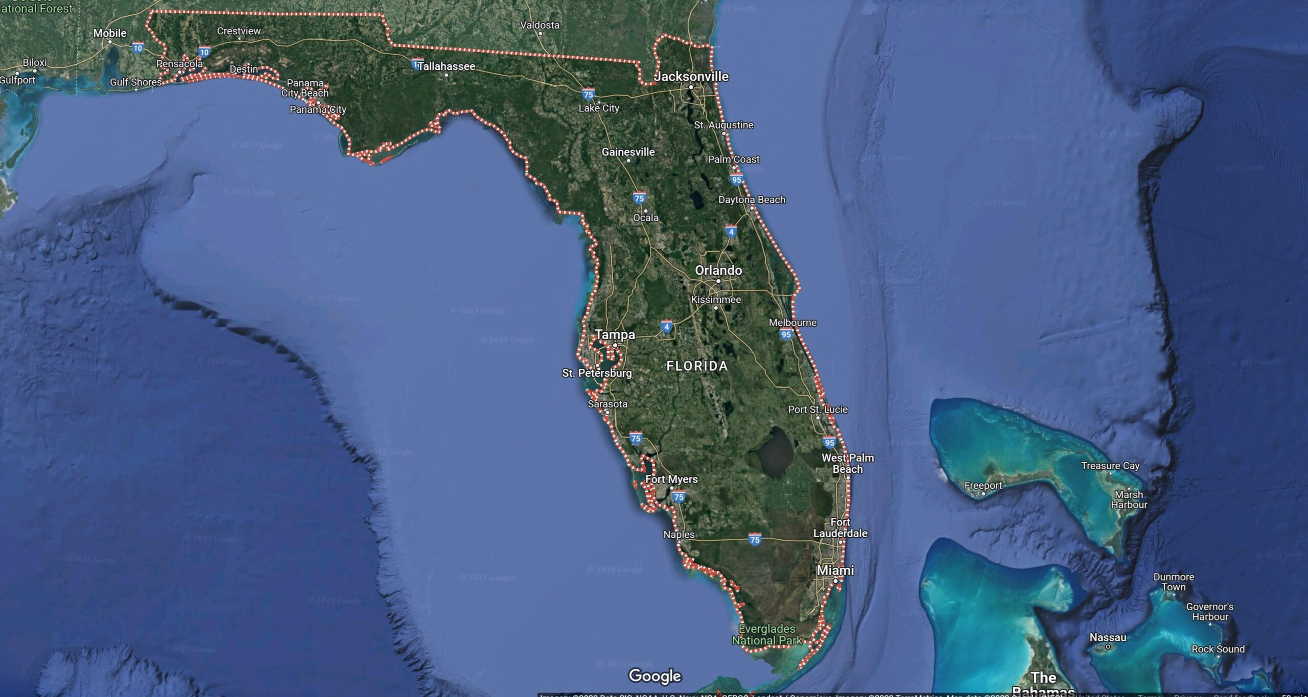 Florida Maps - Whiteclouds in Google Map Of Florida Panhandle