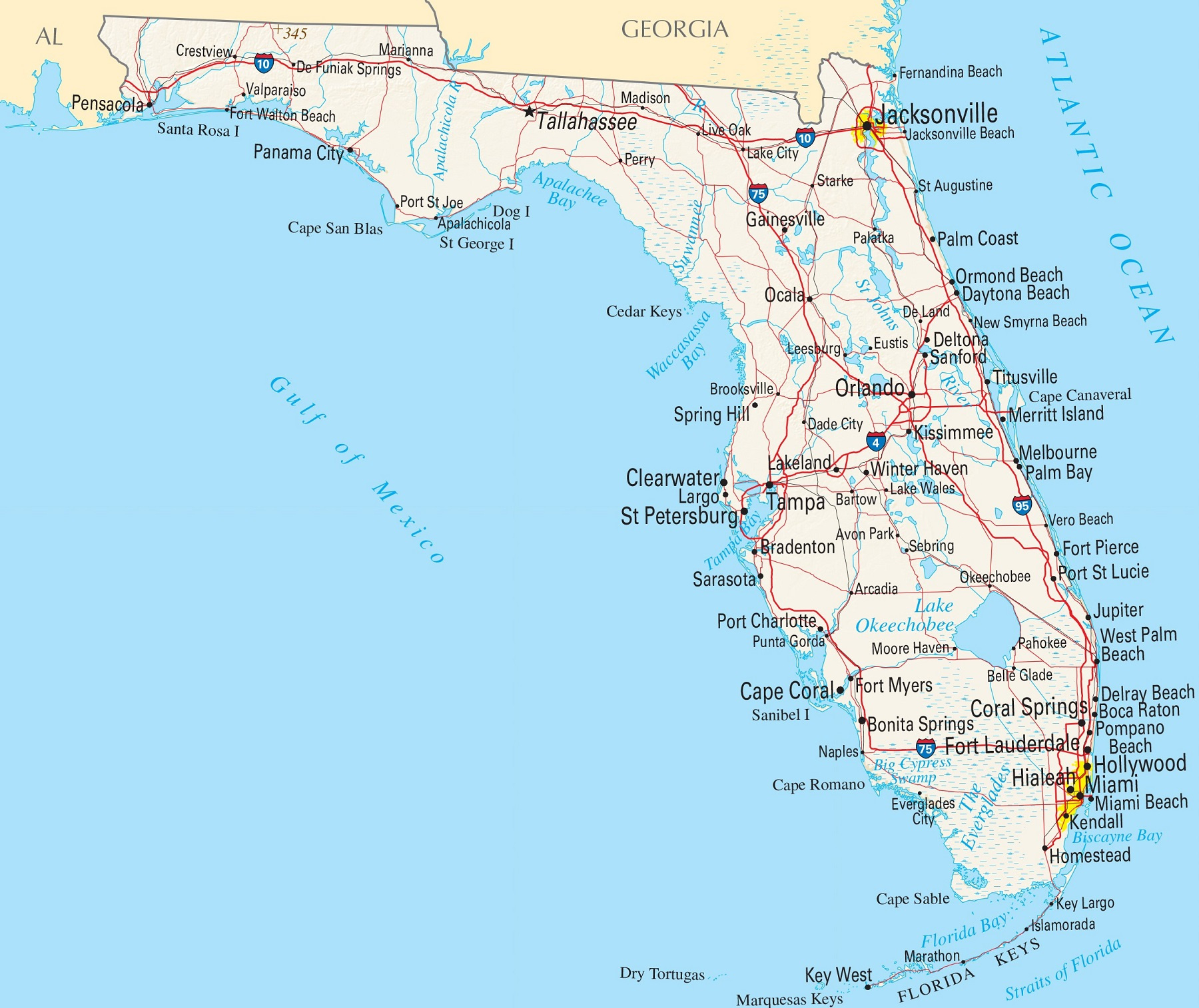 Florida Maps - Whiteclouds regarding Map of West Florida Coastline