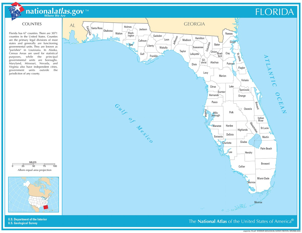Florida Maps - Whiteclouds with Map of Florida with Latitude and Longitude