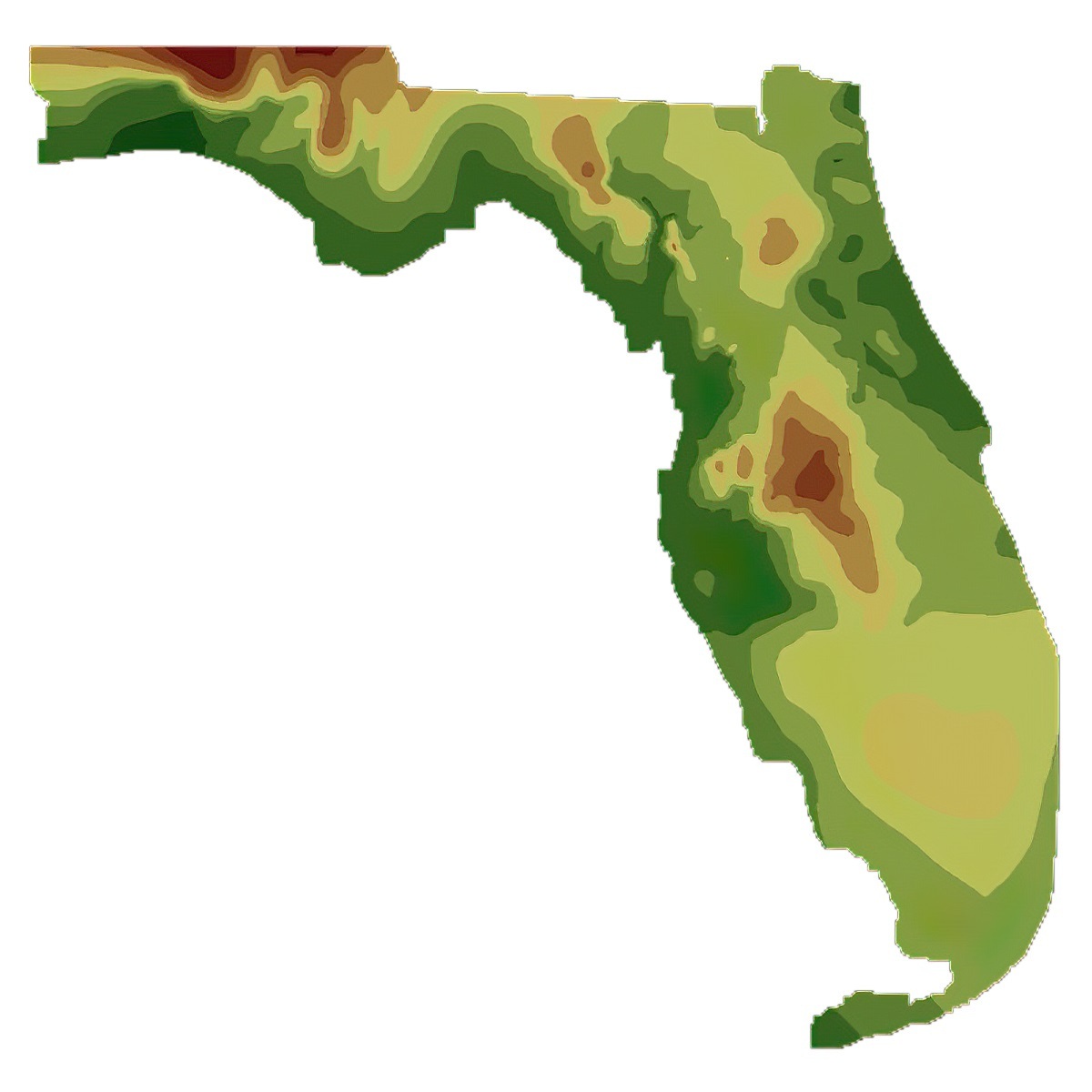 Florida Maps - Whiteclouds with regard to 3D Elevation Map of Florida
