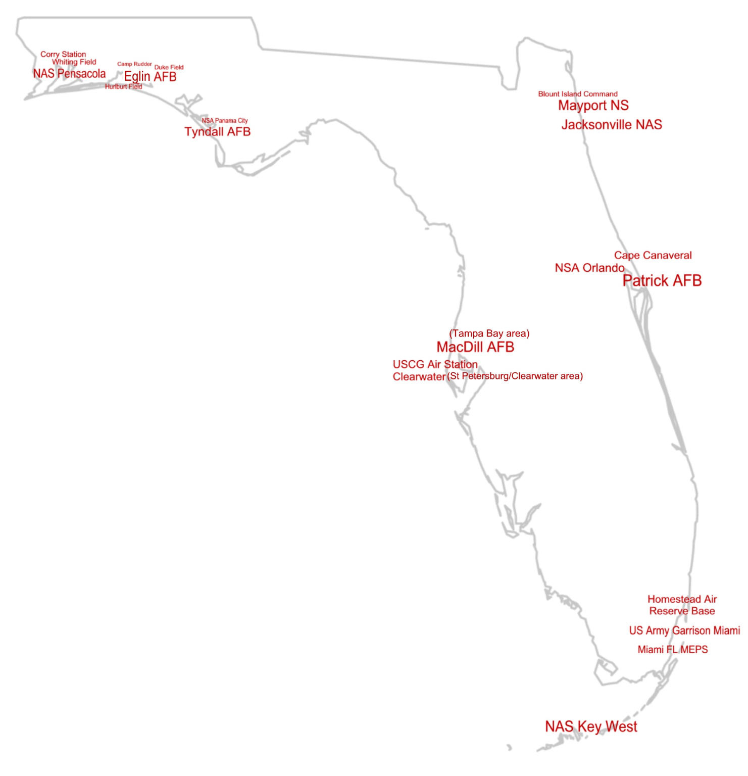 Florida Military Relocation And Real Estate Agents inside Map of Military Bases in Florida