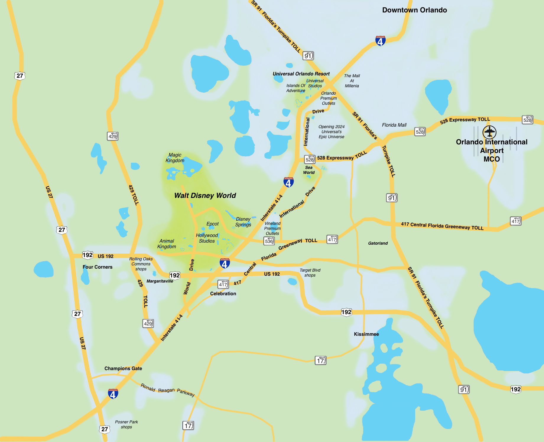 Florida, Orlando And Theme Park Maps – Take Me To Orlando! inside Map Of Orlando Florida Theme Parks