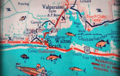 Florida Panhandle Fort Walton Beach Destin Retro Beach Map Print Funky  Vintage Turquoise Photo - Etsy.de in Map Of Florida Showing Destin
