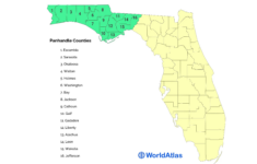 Florida Panhandle - Worldatlas intended for Map Of Counties In Florida Panhandle