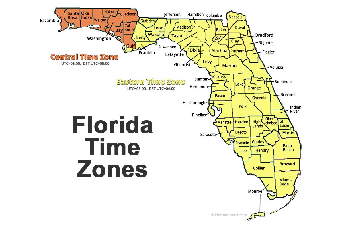 Florida Panhandle&amp;#039;S Weird Time Zone Line - Florida Smart regarding Map of Florida Time Zones