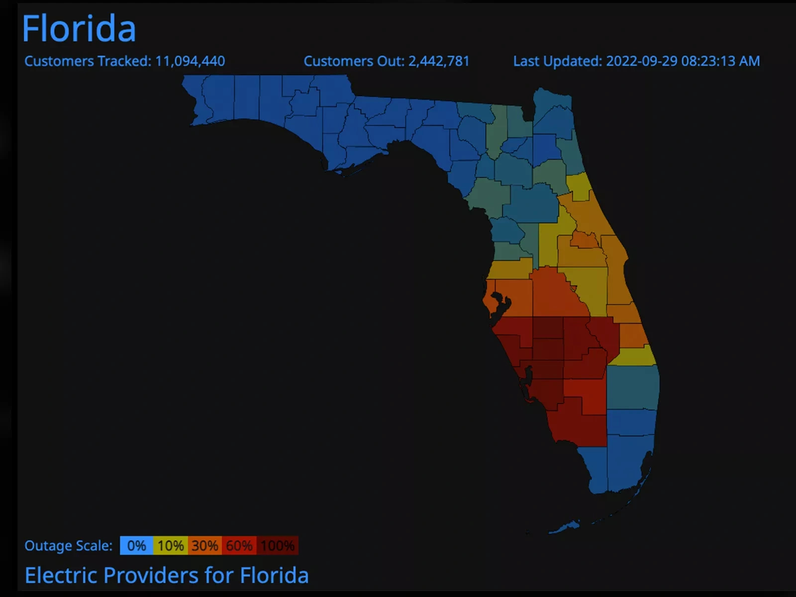 Florida Power Outage Map, Update As Hurricane Ian Leaves 2M for Power Outage Map Of Florida
