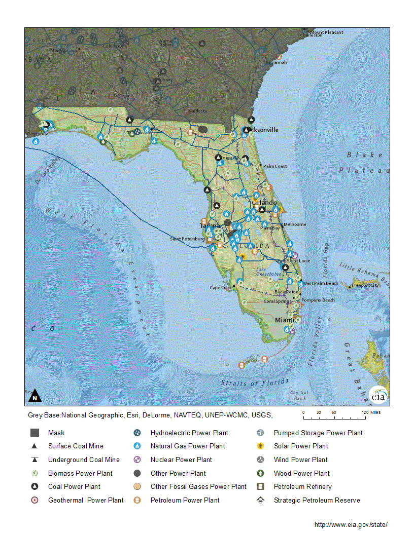 Florida Profile intended for Map of Florida Power Plants
