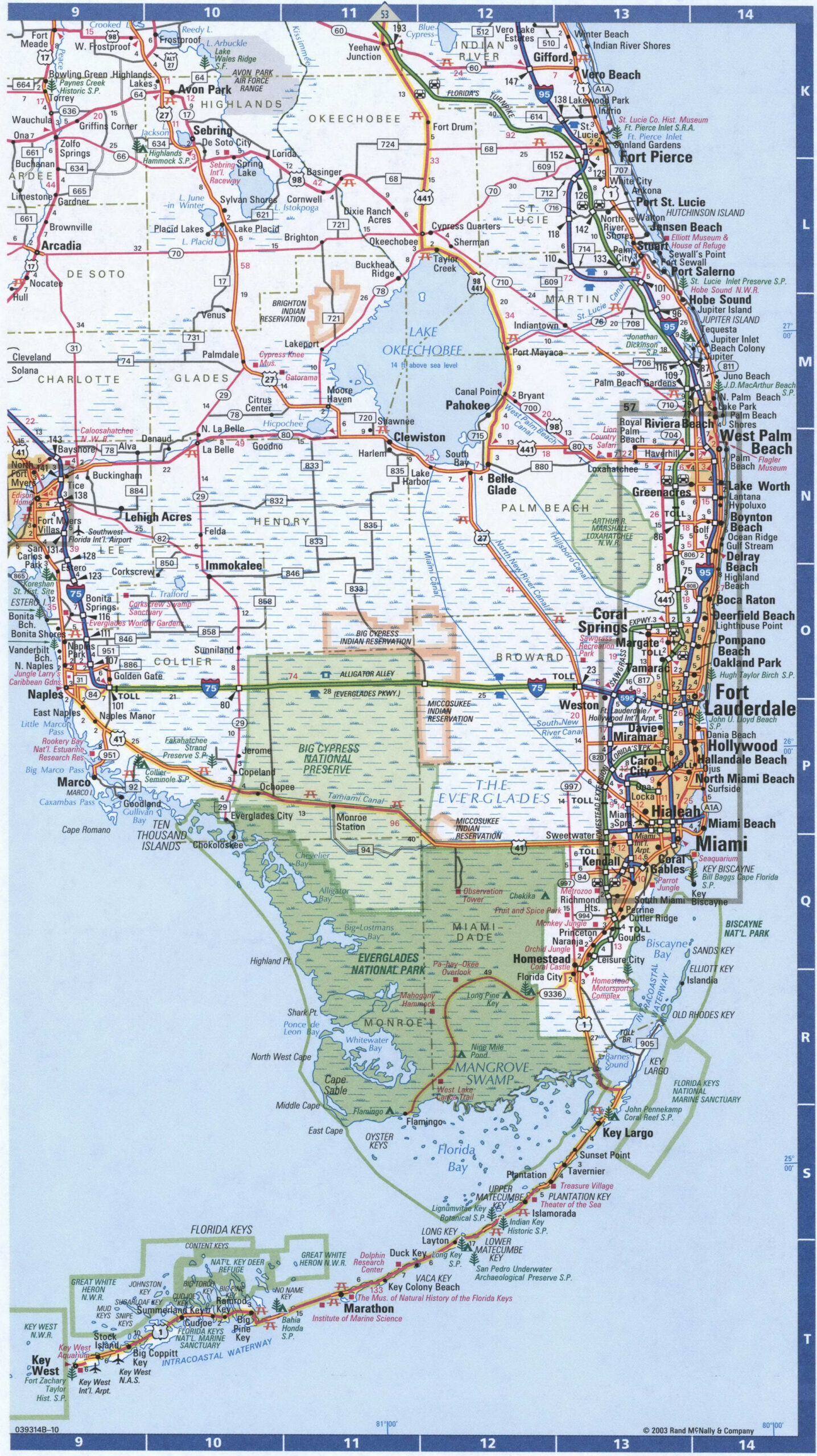 Florida Southern Roads Map. Map Of South Florida Cities And Highways within Map of South Florida Highways
