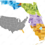 Florida State Counties Map With Boundaries And Names Stock Vector For State Of Florida Counties Map