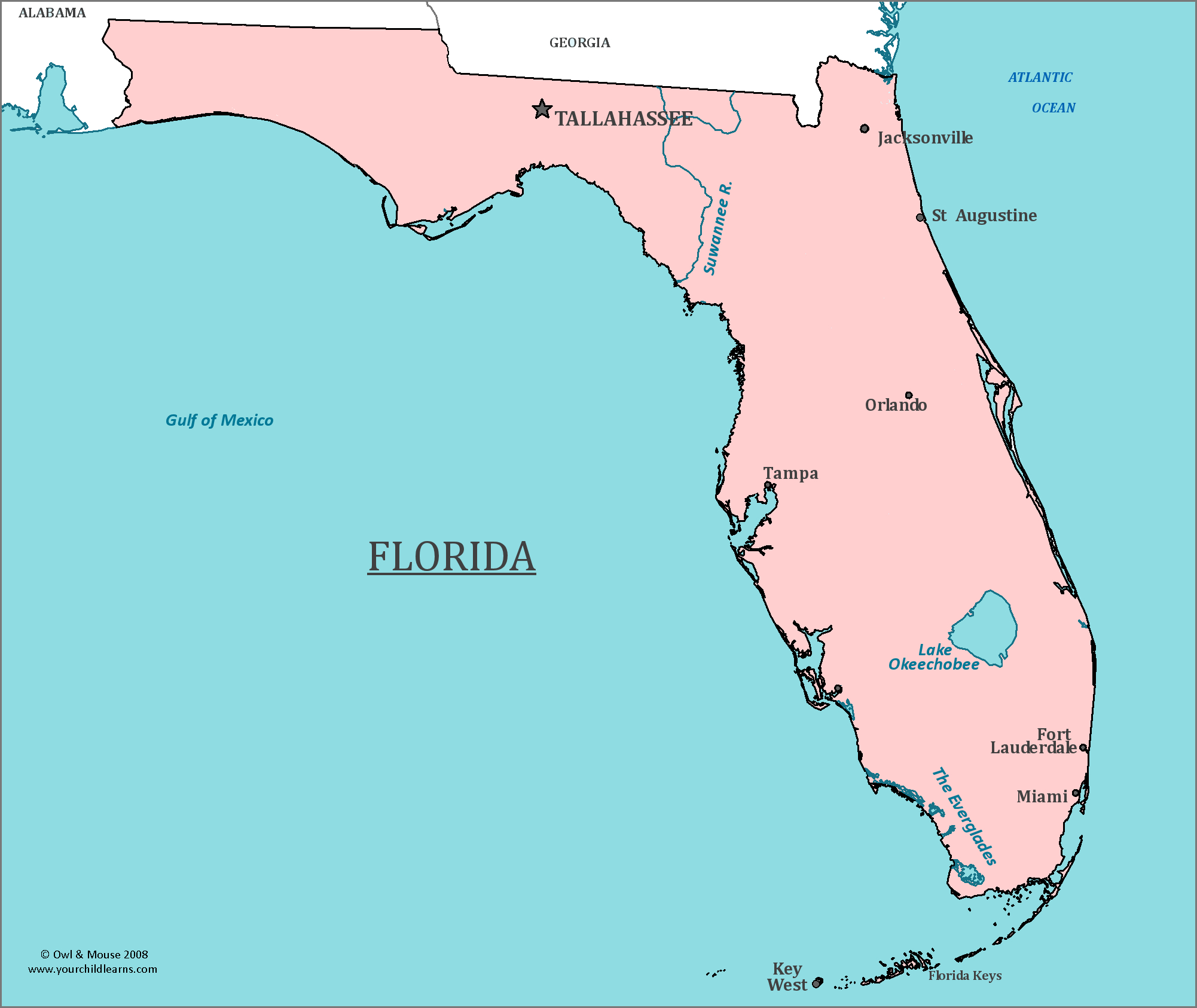 Florida State Map - Map Of Florida And Information About The State inside Map of Florida with Major Cities